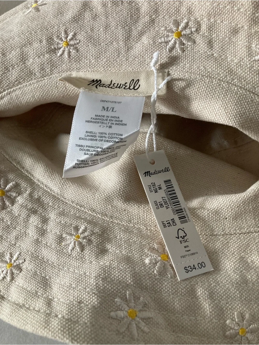 Madewell embroidered bucket hat
